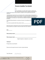 Consent Form Remote Usability Test Adult