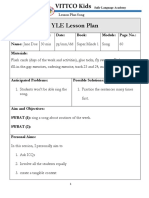YLE Lesson Plan: Trainee's Name: Jane Doe Time: Date: Book: Page No.