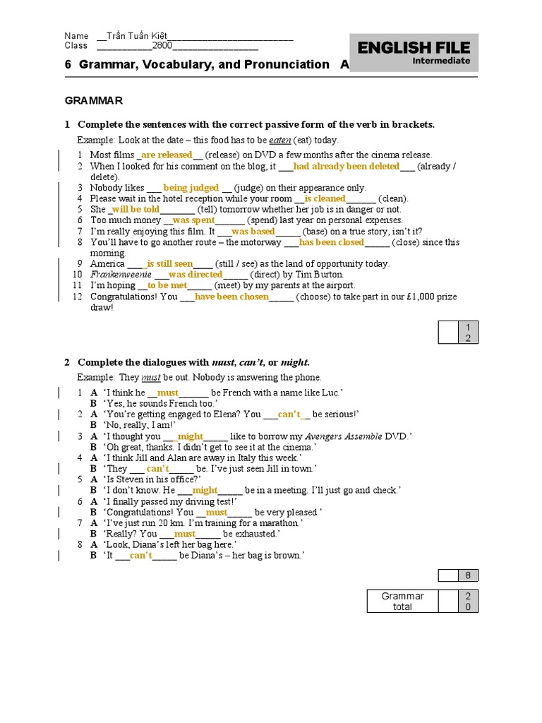 Bản sao của EIC 4 Practice exercises Unit 6 | PDF | Language Arts ...