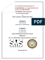 "Social Enterprises A Case Study of Tata Class Edge": A Project/ Summer Training Report On