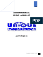 Unique Lab Internship Report