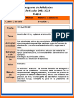 Guía de Actividades de 2do Año 11 AL 15 OCTUBRE