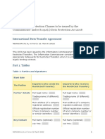 Standard Data Protection Clauses To Be Issued by The Commissioner Under S119A (1) Data Protection Act 2018