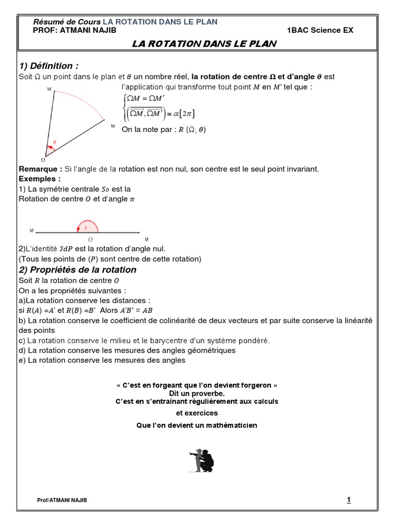 Résumé sur la Rotation dans le Plan | PDF | Méthodes et références ...