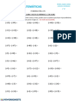 Insumo de Matemáticas: Ponderación: 20% Tema: Suma Y Resta de Números Con Signo