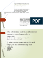 Información financiera comparable permite identificar diferencias y similitudes en el tiempo y entre entidades