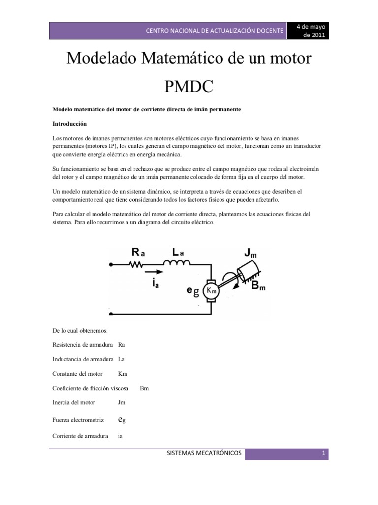 Modelado Matemático de Un Motor | PDF