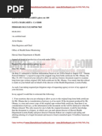 Appeal of Denial of Production of Records Under UIPA - Hawaii Department of Health - 6/8/2011