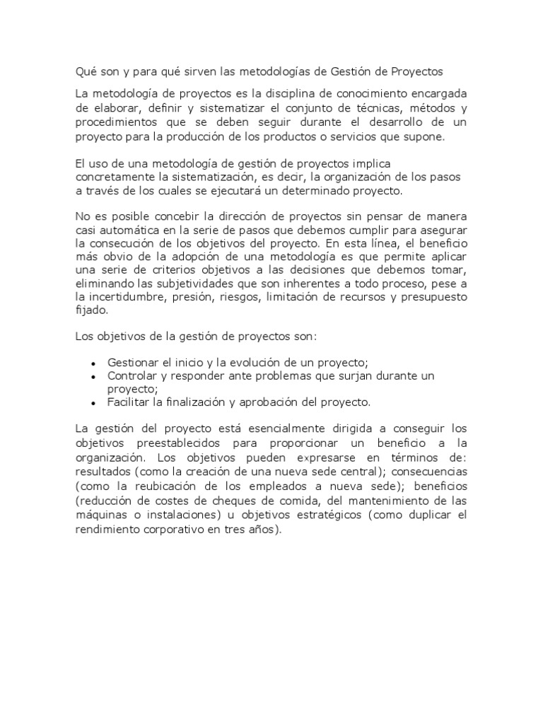Metodologia | PDF | Gestión de proyectos | Software