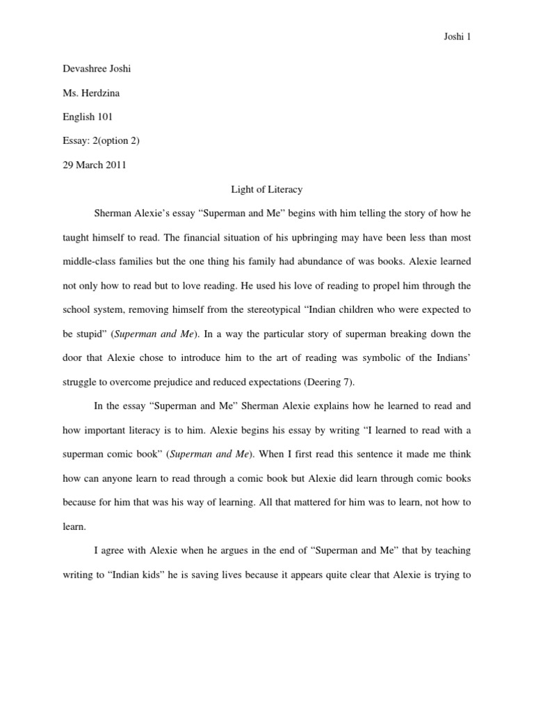 Superman essay pdf image