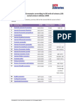 Top Journals in Economics According to ISI Web of Science, JCR Social Science Edition 2008