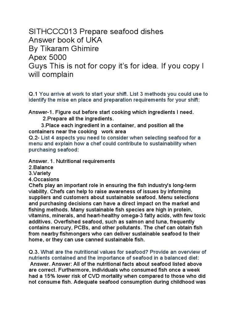 sithccc013-prepare-seafood-dishes-pdf-food-safety-foods