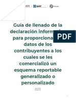 Guía de Llenado de La Declaración Informativa para Proporcionar Los Datos de Los Contribuyentes A Los Cuales Se Les Comercializó Un Esquema Reportable Generalizado o Personalizado