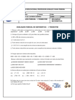 Avaliação Parcial de Matemática