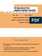 STD: 11th Year: 2020-21 Subject: Information Technology Chapter: Impressive Web Designing Subtopic: Introduction