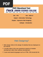 STD: 11th Year: 2020-21 Subject: Information Technology Chapter: Impressive Web Designing Subtopic: Introduction