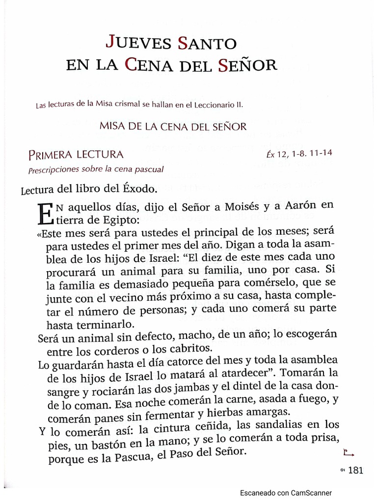 Lecturas Jueves Santo PDF