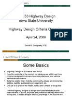 CE 453 Highway Design Iowa State University Highway Design Criteria Overview