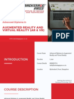 Advanced Diploma In: Augmented Reality and Virtual Reality (Ar & VR)