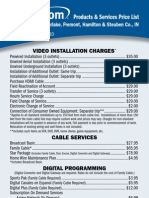 Video Installation Charges: Products & Services Price List