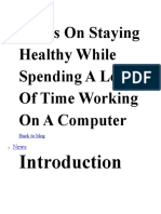 5 Tips On Staying Healthy While Spending A Lot of Time Working On A Computer