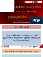 Kuliah Ke-11 PLKH 4 (Legal Opinion) 2020
