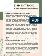 Assessment Task: 1. How Does The State Protect The Rights of Teachers?