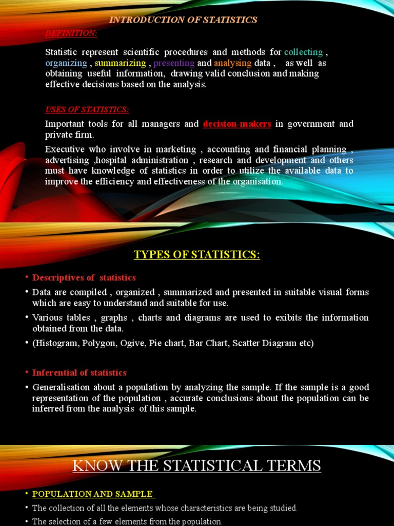 Introduction of Statistics: Organizing | PDF | Statistics | Sampling ...