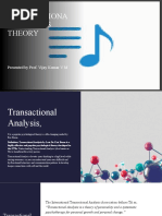 Transactiona L Analysis Theory: Presented by Prof. Vijay Kumar V M