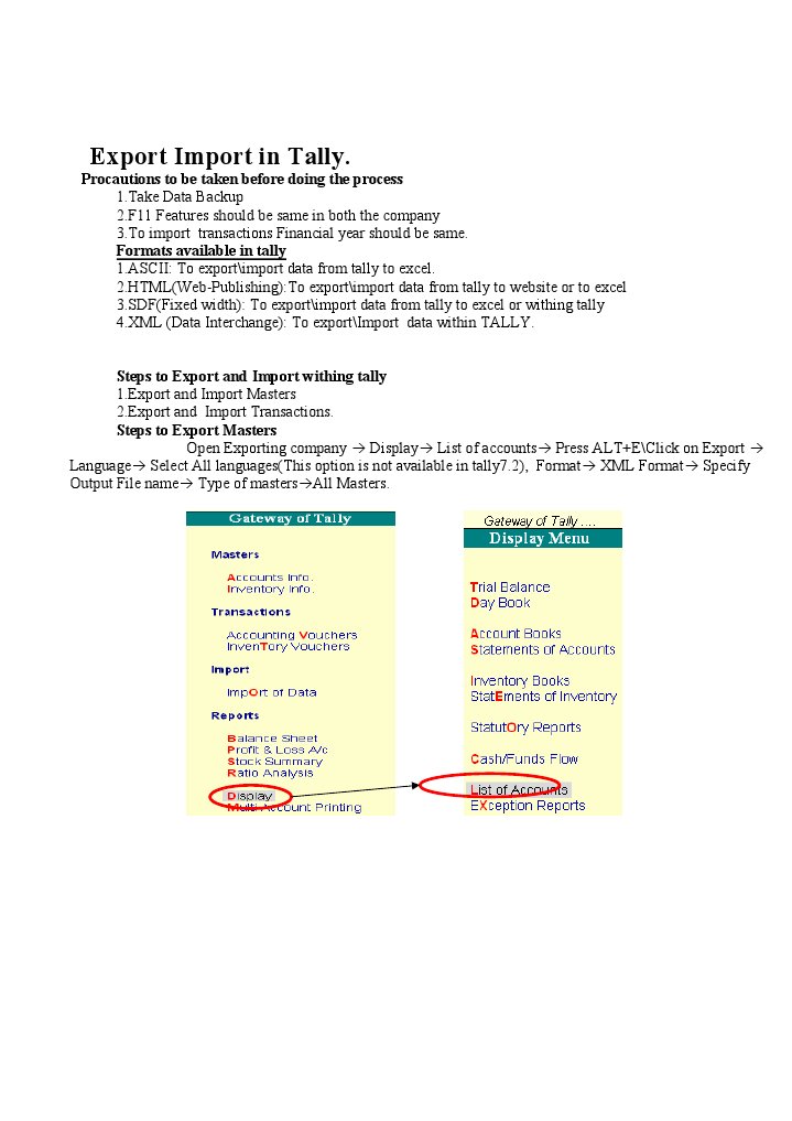 Exporting Tally Data to Excel Guide | PDF
