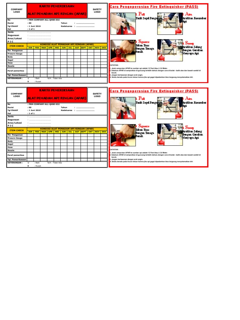Form Checklist Apar - Sample | PDF