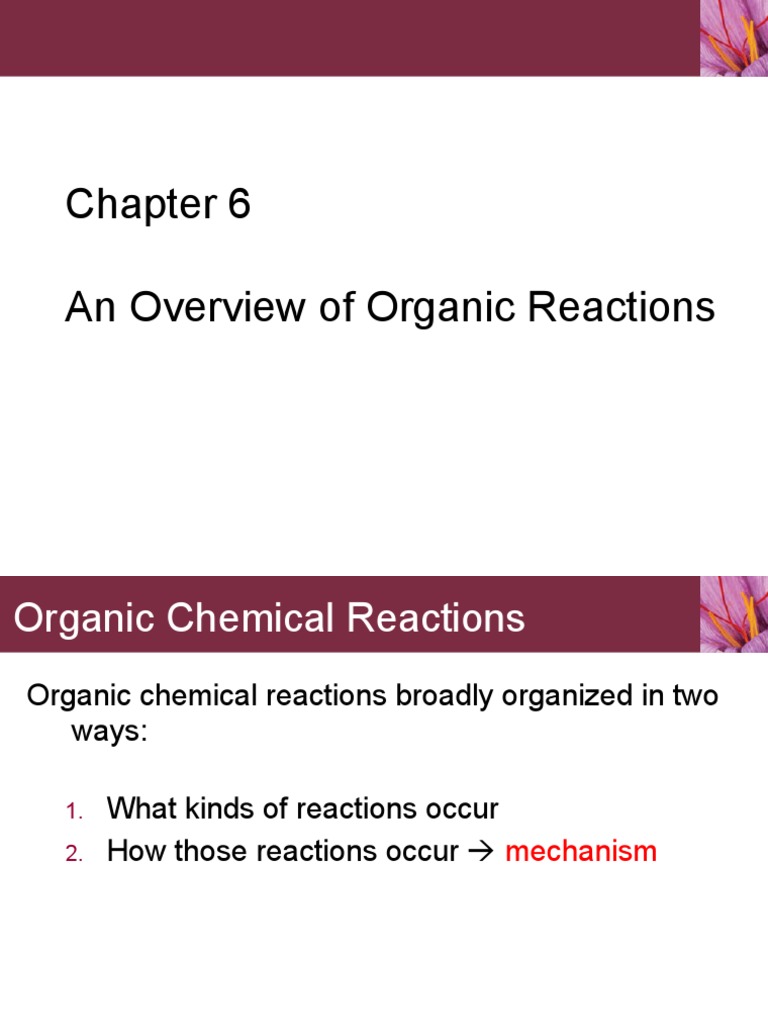 An Overview of Organic Reactions | PDF | Chemical Reactions | Radical ...