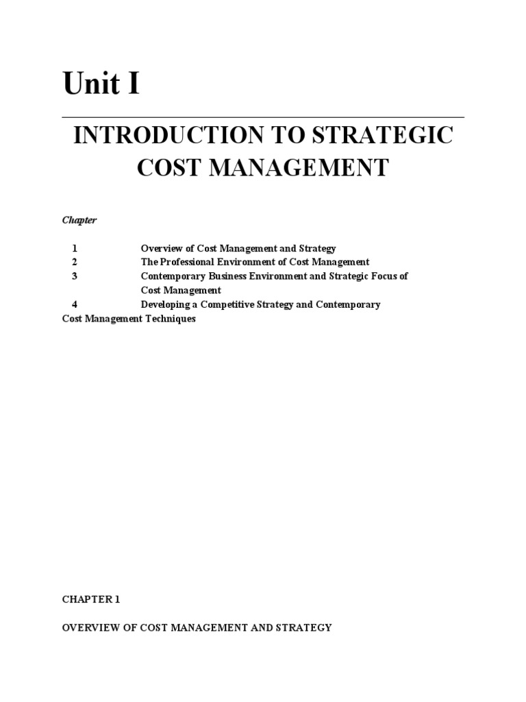 SCM Unit 1 | PDF | Strategic Management | Cost Accounting