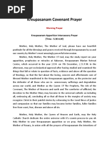 Kreupasanam Covenant Prayer