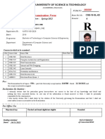 Examination Form: Islamic University of Science & Technology