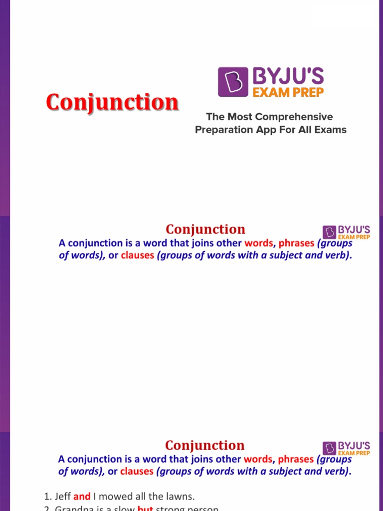 Understanding Conjunctions in English | PDF | Verb | Language Mechanics