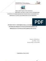 Instructivo y Criterios para La Elaboración Del Informe de Los Proyectos Socio-Integradores