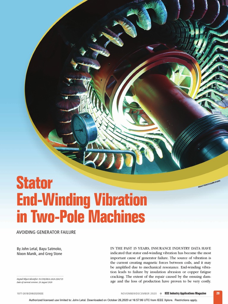 Stator End Winding Vibration in Two Pole Machines PDF Electric