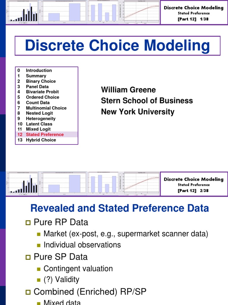 Discrete Choice Modeling Techniques | PDF | Multivariate Statistics ...