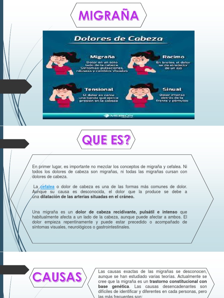 La diferencia entre migraña y cefalea y sus causas y tratamientos | PDF ...