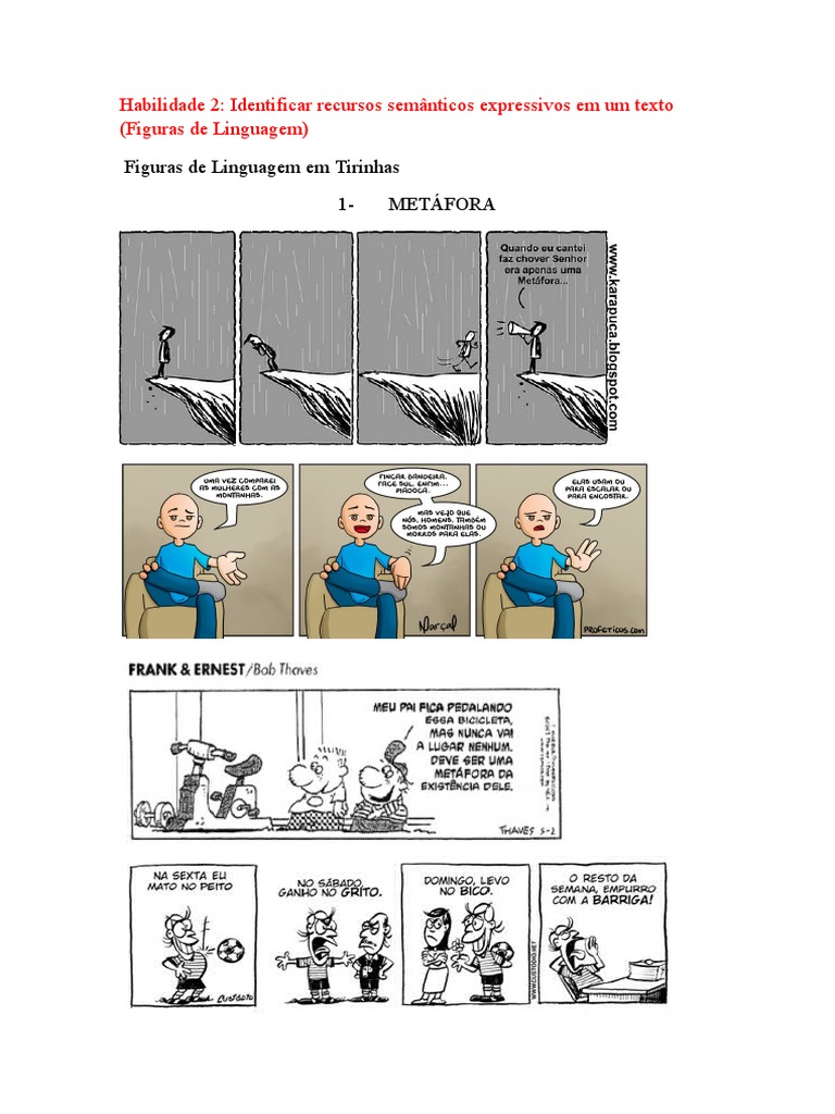 Figuras de Linguagem em Tirinhas | PDF