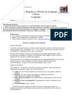 I NIVEL Registros y Niveles Del Lenguaje Guía 6 1
