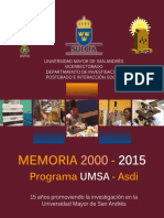 Memoria 2000 2015 Programa UMSA ASDI