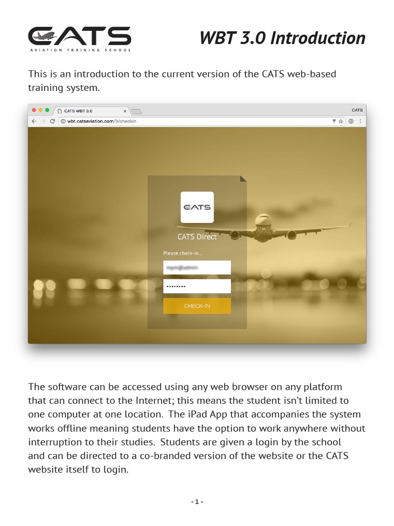 CATS Web-Based Training System Overview | PDF | Websites | Web Application