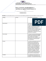 Learning Activity Worksheets 1 Discipline and Ideas in Applied Social Sciences 11