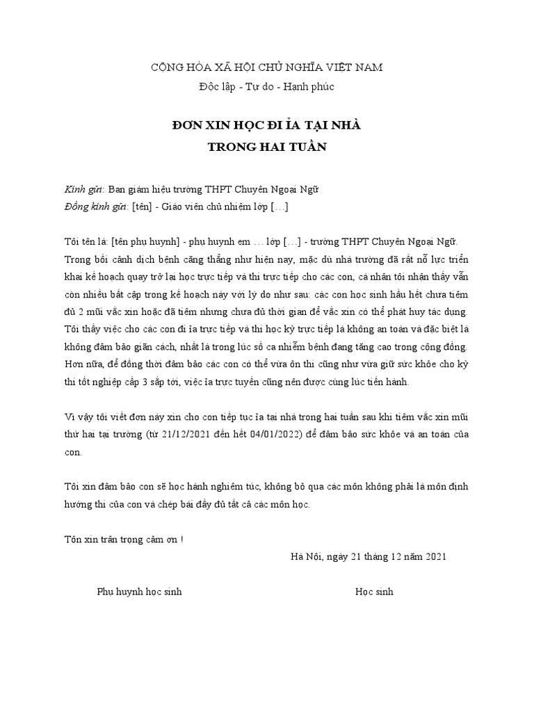 ĐƠN XIN ĐI ỈA | PDF