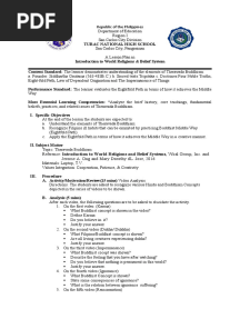 Lesson Plan in Theravada Buddhism