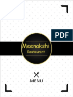 Meenakshi Restaurant Menu