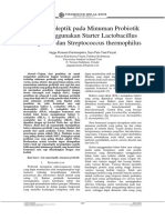 Uji Organoleptik Pada Minuman Probiotik Yang Menggunakan Starter Lactobacillus Acidophilus Dan Streptococcus Thermophilus