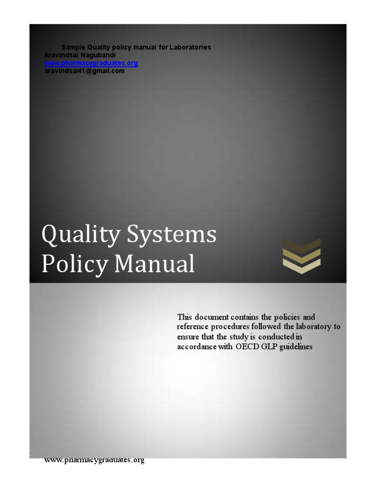 Sample Quality Manual For Laboratories PDF Business Wellness